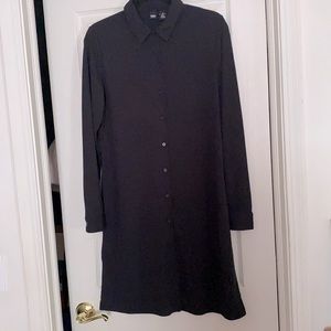 Mossimo Black Shirtdress, Polyester Button Down